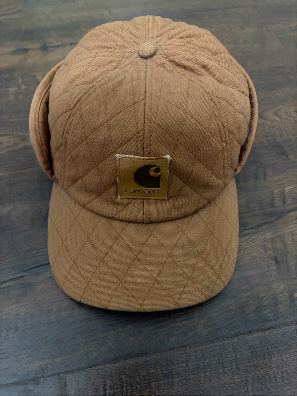 VTG Carhartt A15 BRN Quilted Duck Canvas Insulated Ear Flap Hat No Size Tag